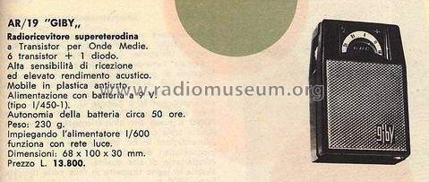 Giby AR/19-B; GBC; Milano (ID = 678026) Radio