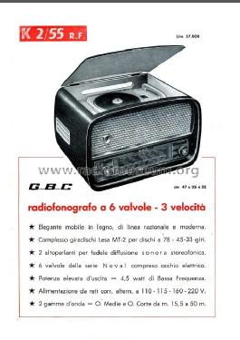 K2/55RF; GBC; Milano (ID = 2456472) Radio