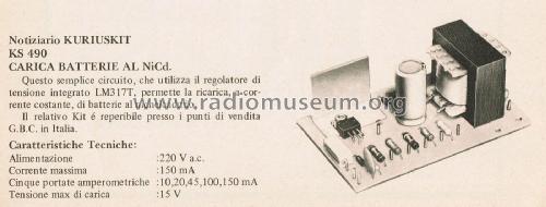 Kuriuskit Carica Batterie KS 490; GBC; Milano (ID = 2854409) Aliment.
