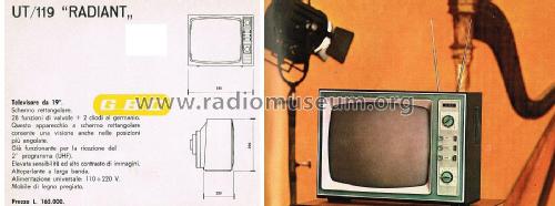 Radiant UT/119; GBC; Milano (ID = 2863683) Télévision