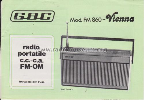Vienna FM860; GBC; Milano (ID = 2993875) Radio