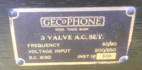 All Electric Three Valve BC3130; GEC, General (ID = 2047815) Radio