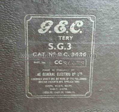 Battery SG3 BC3636; GEC, General (ID = 2647684) Radio