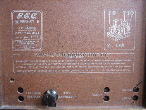 8-Valve Superhet BC3484 ; GEC, General (ID = 435598) Radio