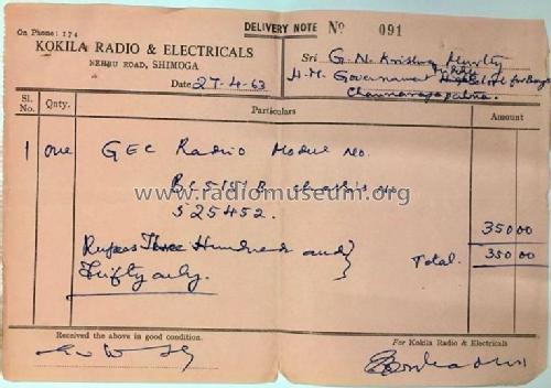 BC 5151; GEC India (ID = 2694921) Radio