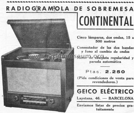 Continental Radiogramola ; Geico Eléctrico, (ID = 2167229) Radio