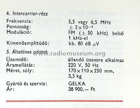 Colour TV Generator GM 81-03; Gelka, Technológiai (ID = 2708564) Equipment