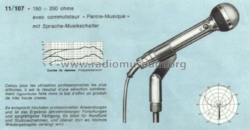 Dynamic Microphone 11/107; Geloso SA; Milano (ID = 2067875) Microphone/PU