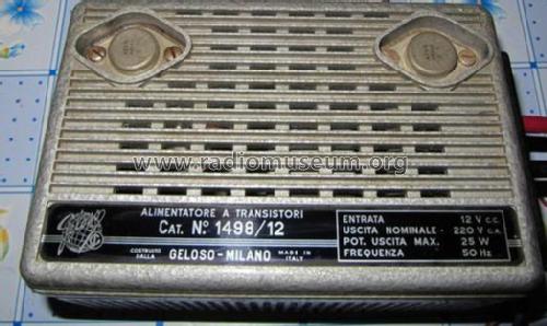 Alimentatore a transistori 1498/12; Geloso SA; Milano (ID = 1059668) Strom-V