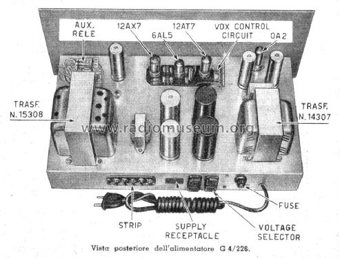 Alimentatore G4/226; Geloso SA; Milano (ID = 1218711) A-courant