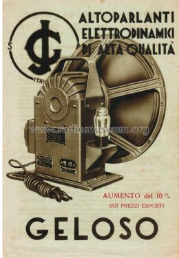 Altoparlante Autoeccitato A-420; Geloso SA; Milano (ID = 2624327) Speaker-P