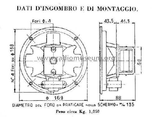 Altoparlante Elettrodinamico W-3; Geloso SA; Milano (ID = 784411) Parlante