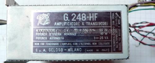 Amplificatore Monofonico Alta Fedeltà G248-HF; Geloso SA; Milano (ID = 1527077) Ampl/Mixer