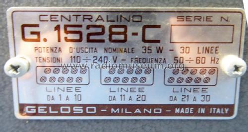 Centralino G1528C; Geloso SA; Milano (ID = 2453658) Radio