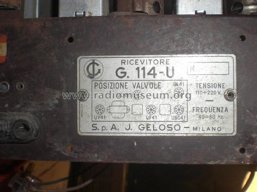 G114 /U; Geloso SA; Milano (ID = 1829754) Radio