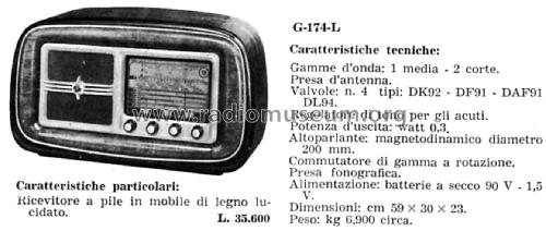 G174L; Geloso SA; Milano (ID = 2184686) Radio