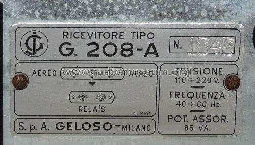 G208A; Geloso SA; Milano (ID = 821983) Amateur-R
