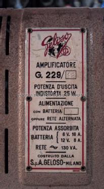 G229 PA; Geloso SA; Milano (ID = 75003) Ampl/Mixer