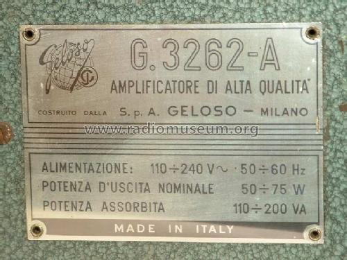 G3262-A; Geloso SA; Milano (ID = 239804) Ampl/Mixer