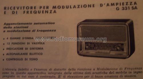 G331-SA; Geloso SA; Milano (ID = 1018353) Radio