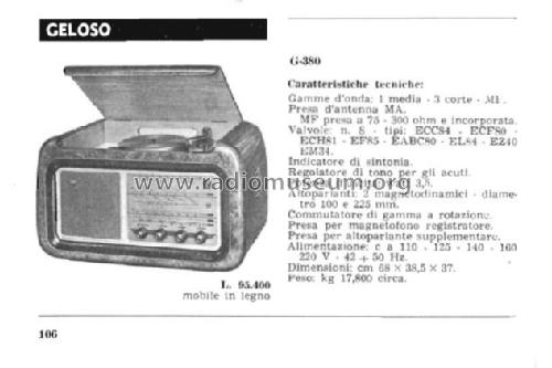 G380; Geloso SA; Milano (ID = 2596782) Radio