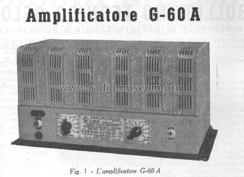 Amplificatore G60A; Geloso SA; Milano (ID = 391701) Ampl/Mixer