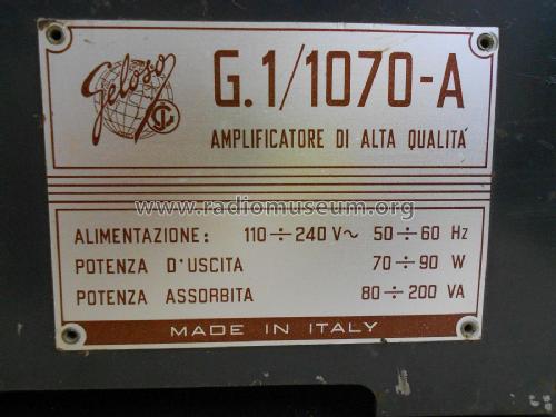 G.1/1070-A; Geloso SA; Milano (ID = 2266244) Ampl/Mixer