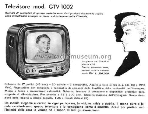 GTV1002; Geloso SA; Milano (ID = 140971) Television