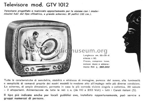 GTV1012; Geloso SA; Milano (ID = 140972) Television