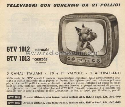 GTV1012; Geloso SA; Milano (ID = 924370) Television