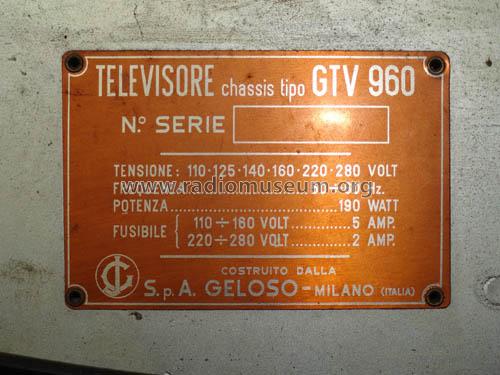 GTV960; Geloso SA; Milano (ID = 1598354) Television