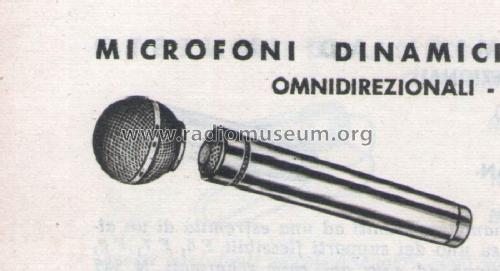 Dynamic Microphone M 52; Geloso SA; Milano (ID = 2071443) Microphone/PU