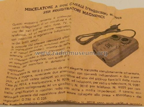 Miscelatore Per Registratori Magnetici A Due Canali D'Ingresso 9018; Geloso SA; Milano (ID = 1704951) Misc