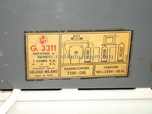 Sideral G3311; Geloso SA; Milano (ID = 2306468) Radio