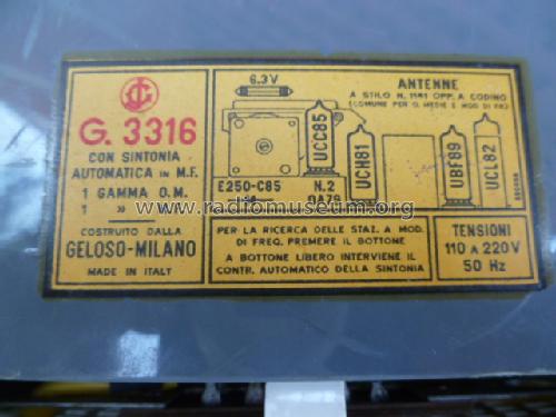 Sideral G-3316; Geloso SA; Milano (ID = 1520683) Radio