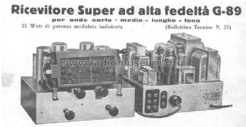 Super G89; Geloso SA; Milano (ID = 384959) Radio