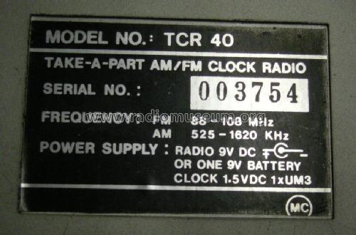 Take-a-part Clock Radio TCR 40; Geloso SA; Milano (ID = 1376142) Radio