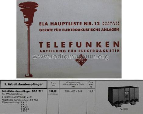 DAF1011; Telefunken (ID = 1205507) Radio