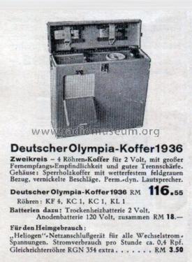 Deutscher Olympia-Koffer DOK36; Gemeinschaftserzeugn (ID = 2817215) Radio