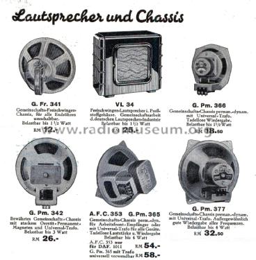 Freischwinger-Chassis G Fr 341; Gemeinschaftserzeugn (ID = 2817320) Altavoz-Au