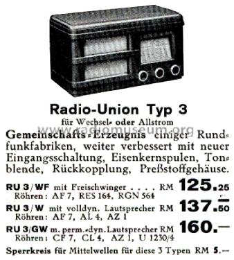 Radio-Union RU3GW; Gemeinschaftserzeugn (ID = 2655101) Radio