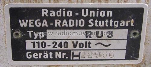 Radio-Union RU3W; Gemeinschaftserzeugn (ID = 1929423) Radio