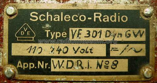 Volksempfänger VE 301 Dyn GW; Schaleco - Schackow, (ID = 512167) Radio