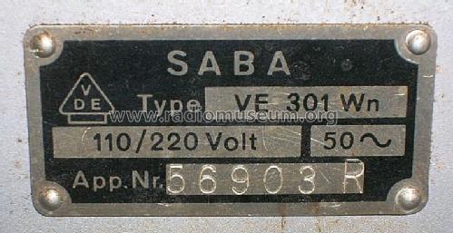 Volksempfänger VE301Wn; SABA; Villingen (ID = 581139) Radio