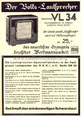 Volkslautsprecher VL34; Gemeinschaftserzeugn (ID = 1277376) Speaker-P
