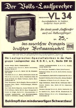 Volkslautsprecher VL34; Gemeinschaftserzeugn (ID = 1277376) Altavoz-Au