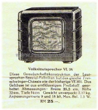 Volkslautsprecher VL34; Gemeinschaftserzeugn (ID = 419557) Lautspr.-K