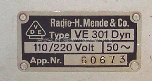 Volksempfänger VE 301 Dyn W; Mende - Radio H. (ID = 1960121) Radio