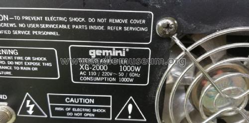 Stereo Power Amplifier XG-2000; Gemini Sound (ID = 2656781) Verst/Mix