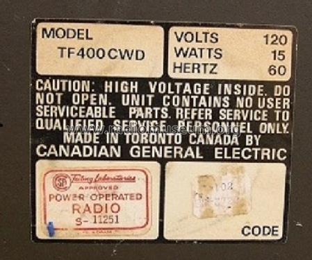 TF400 CWD ; Canadian General (ID = 1294053) Radio